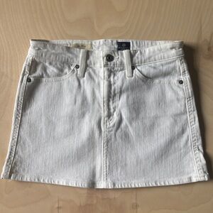 AG White Denim Mini Skirt